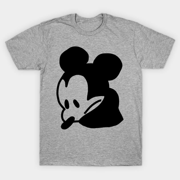 Steamboat Willie Portrait Very Sad Mouse T-Shirt by ellenhenryart